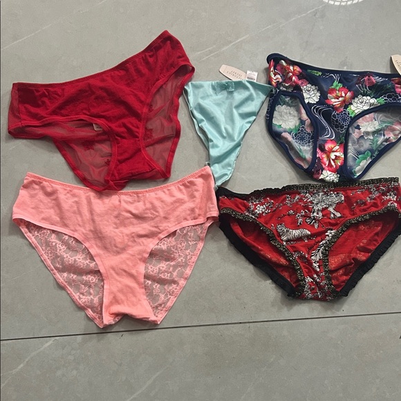 Victoria's Secret Red, Pink, Blue, and Floral Panties Set - Picture 1 of 15